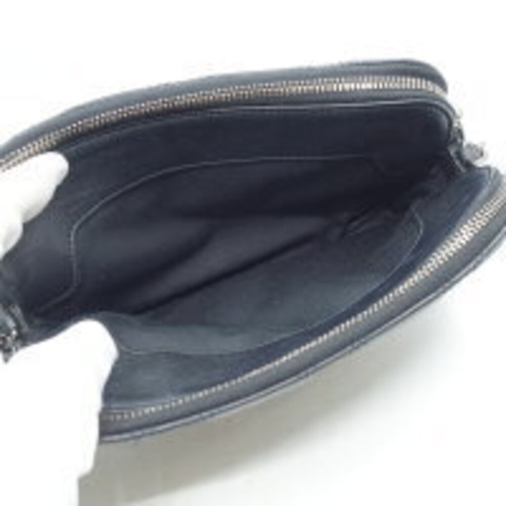 Saint Laurent Becky Double Zip Clutch Chain Shoulder Bag Leather Black - Picture 6 of 6